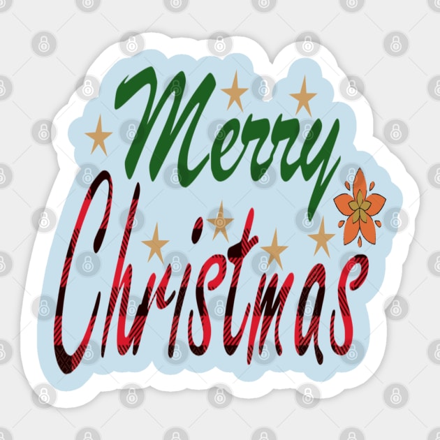 Merry Christmas Buffalo Plaid Sticker by sara99